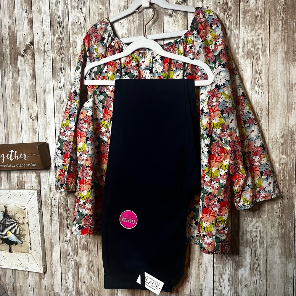 Gap Kids Floral Tunic XXL + Children’s Place NAVY Pants NWT (16)